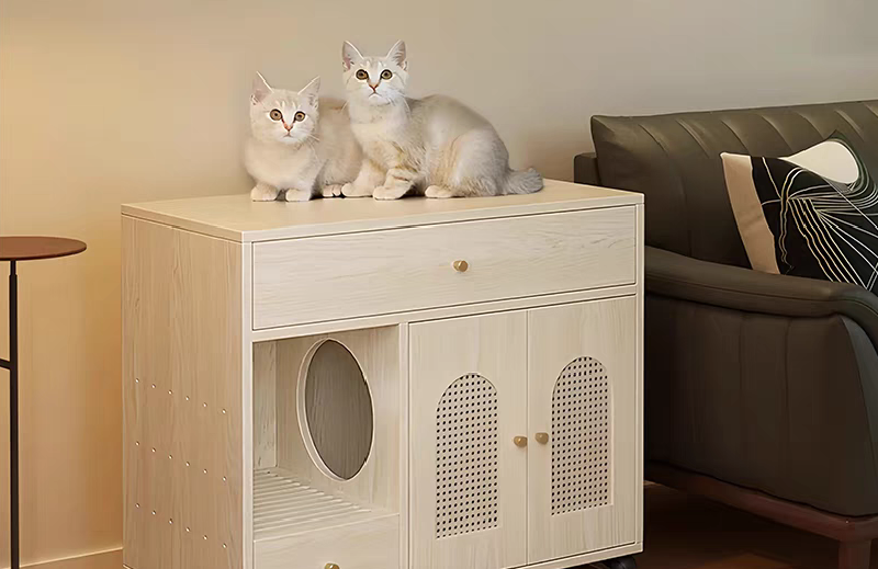 PurrNook Luxe Multi-Function Cat Cabinet & Litter Box Enclosure