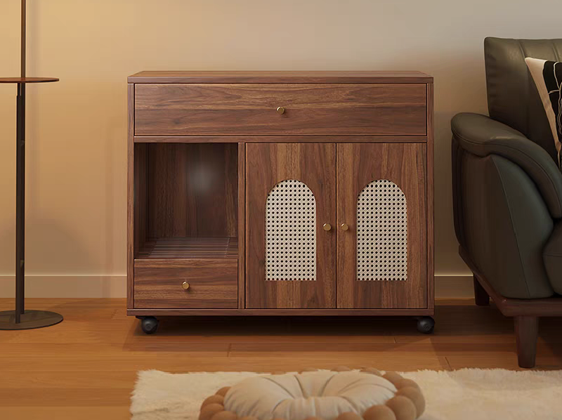 PurrNook Luxe Multi-Function Cat Cabinet & Litter Box Enclosure