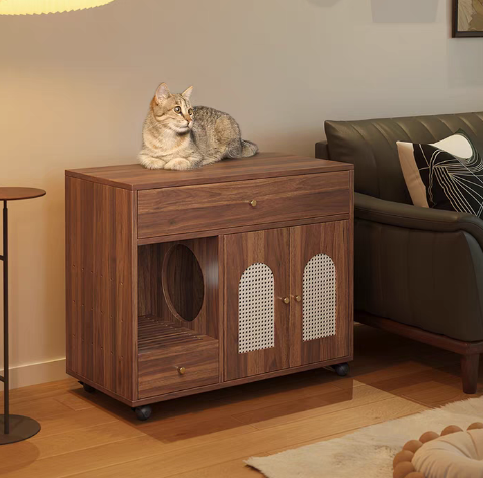 PurrNook Luxe Multi-Function Cat Cabinet & Litter Box Enclosure