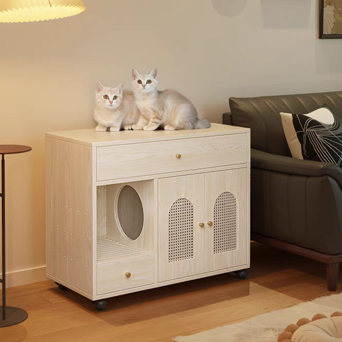 PurrNook Luxe Multi-Function Cat Cabinet & Litter Box Enclosure