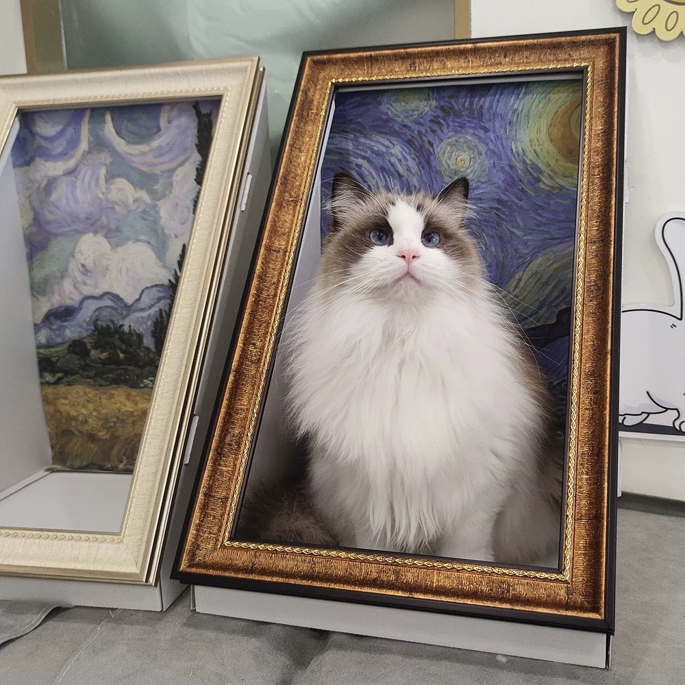 Pawtrait Gallery – Framed Cat Hideaway Art Series