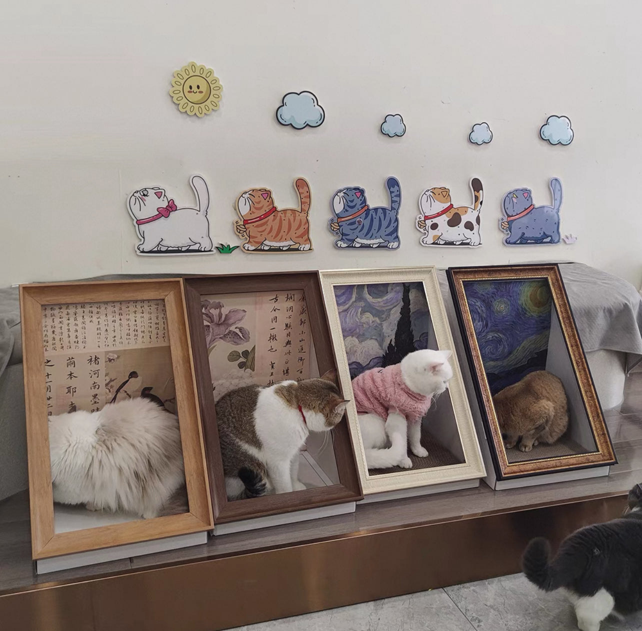 Pawtrait Gallery – Framed Cat Hideaway Art Series