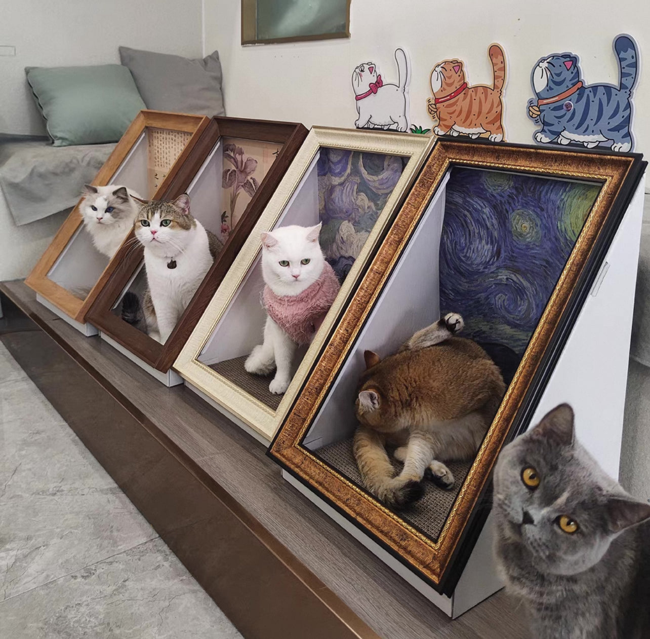 Pawtrait Gallery – Framed Cat Hideaway Art Series