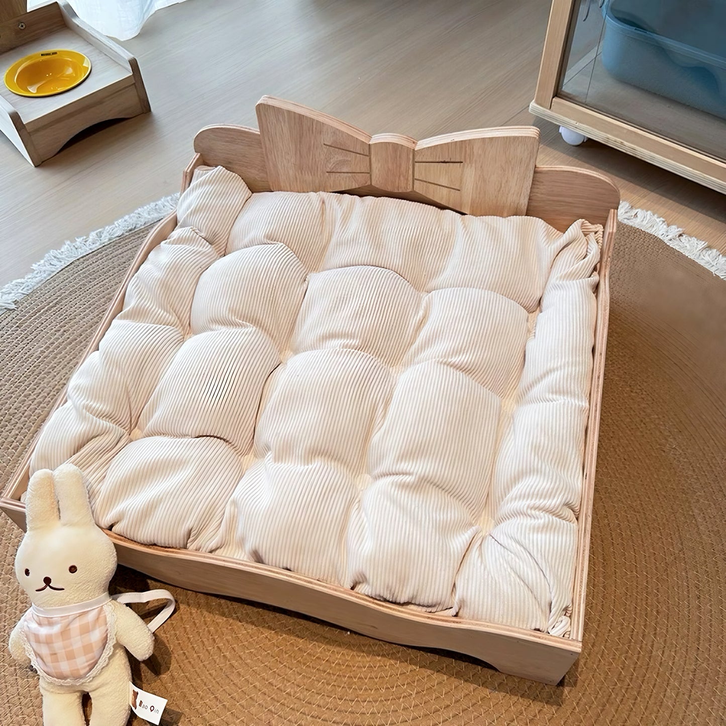SnuggleNest Luxe Wooden Pet Bed