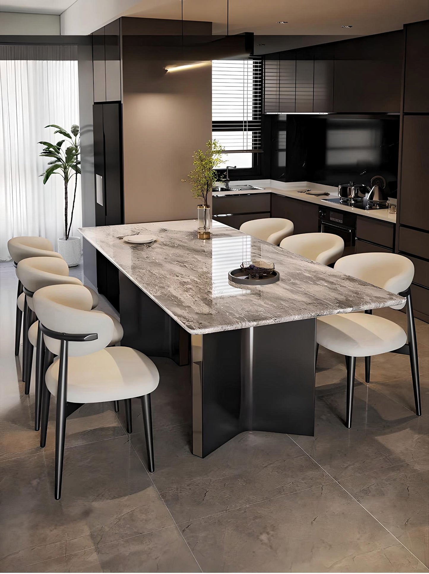 Eleganza Marble-Top Kitchen Island