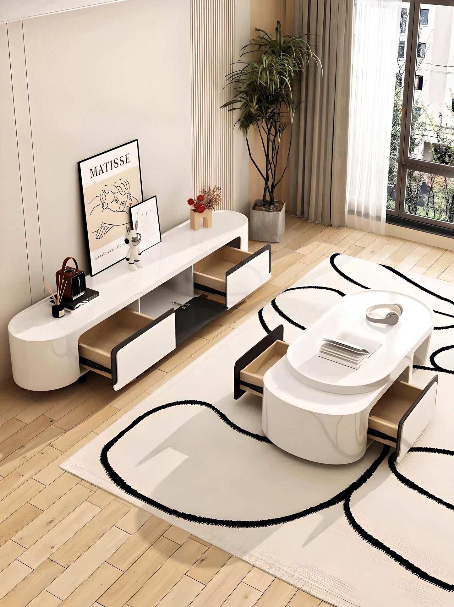 Eleganza Curve Coffee Table Set