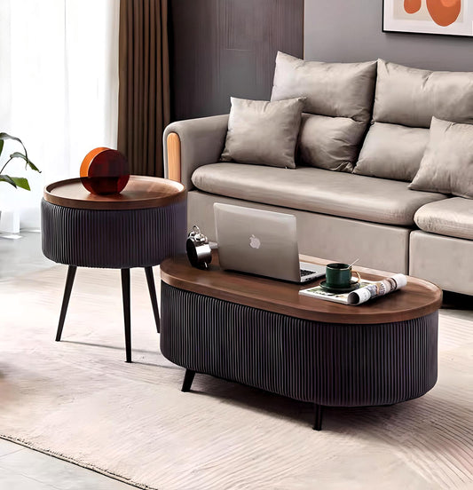 Ellipse Elegance Storage Coffee Table Set