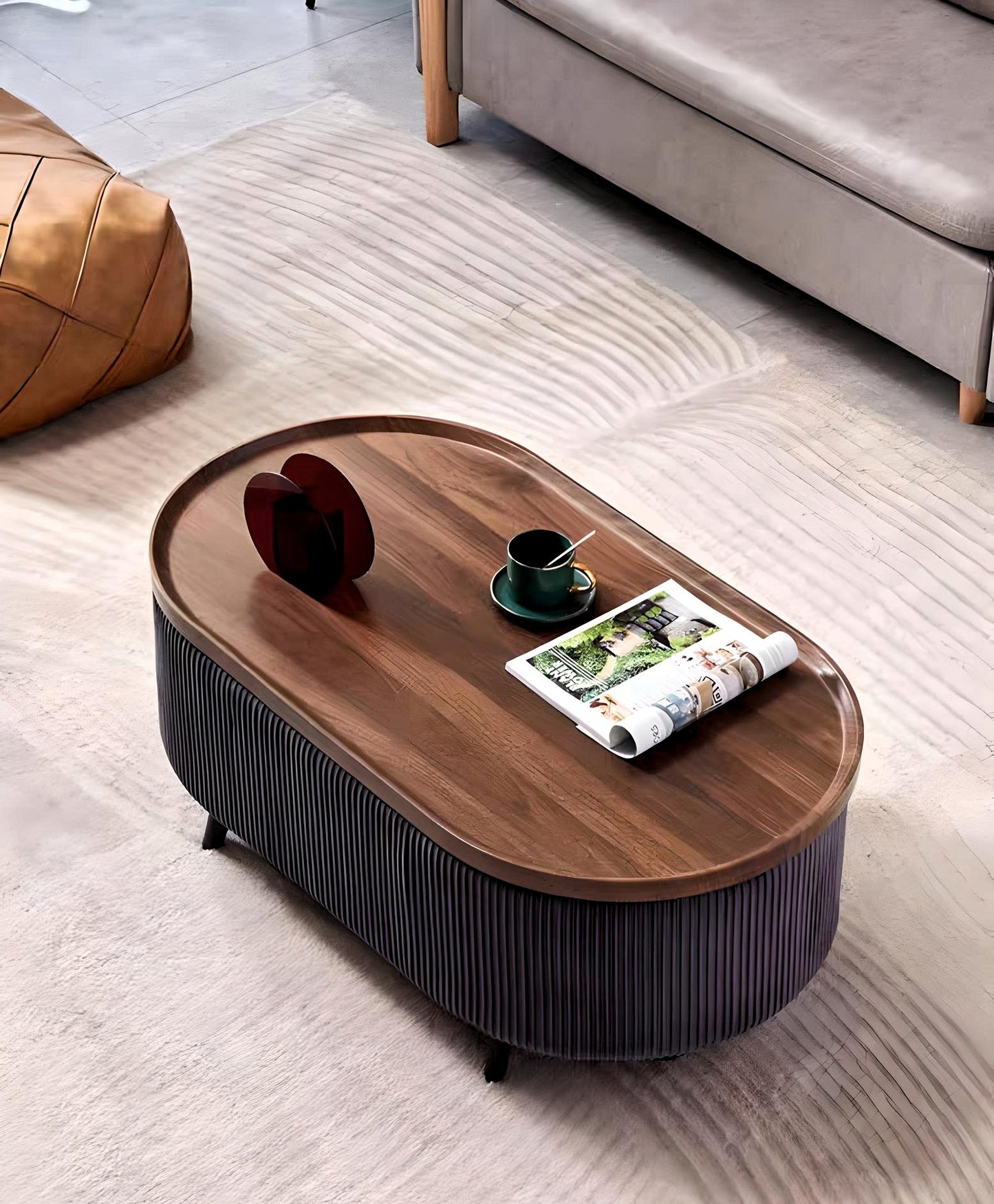 Ellipse Elegance Storage Coffee Table Set