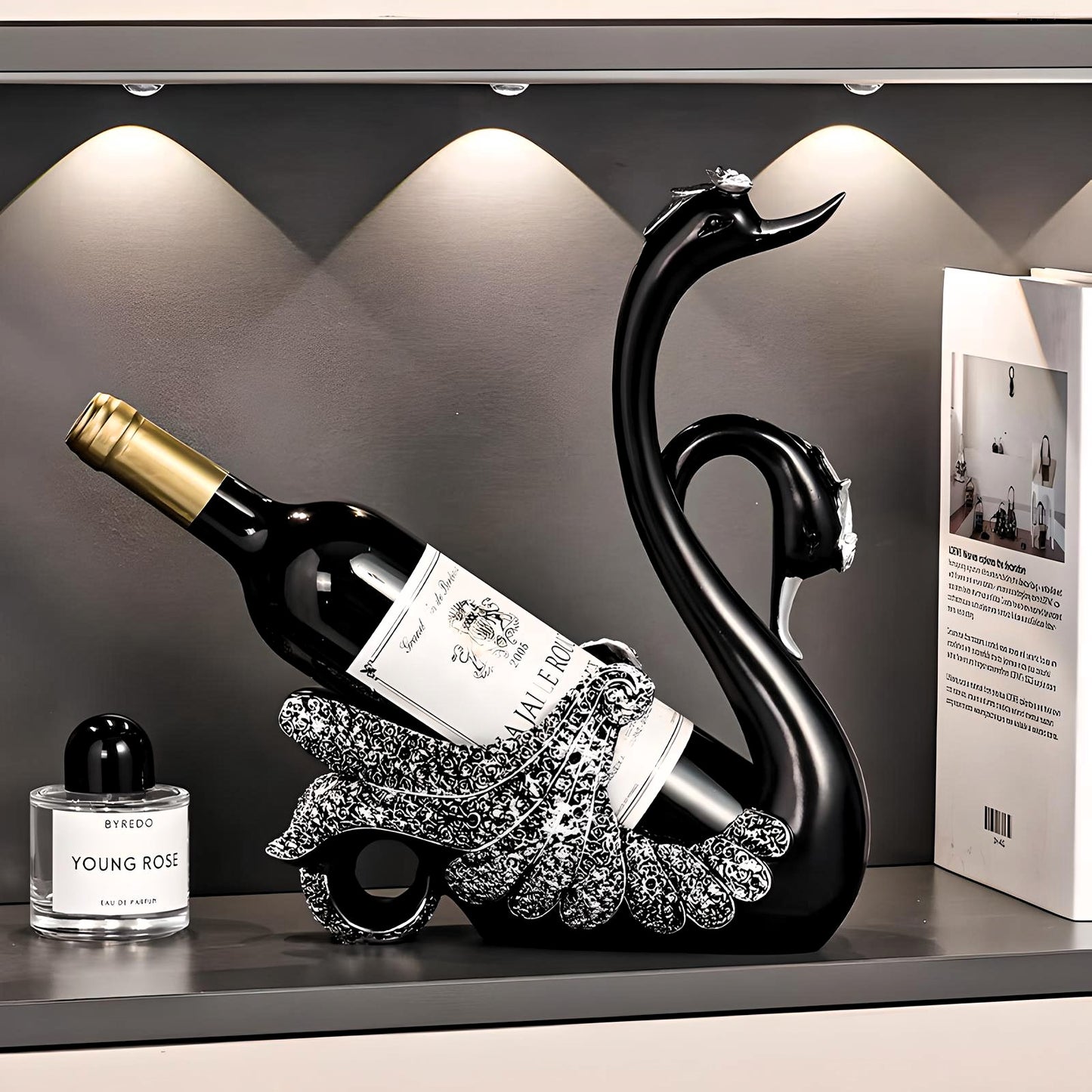 Elegance Noir Swan Wine Holder