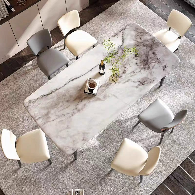 Luxe Marquina Marble Dining Set