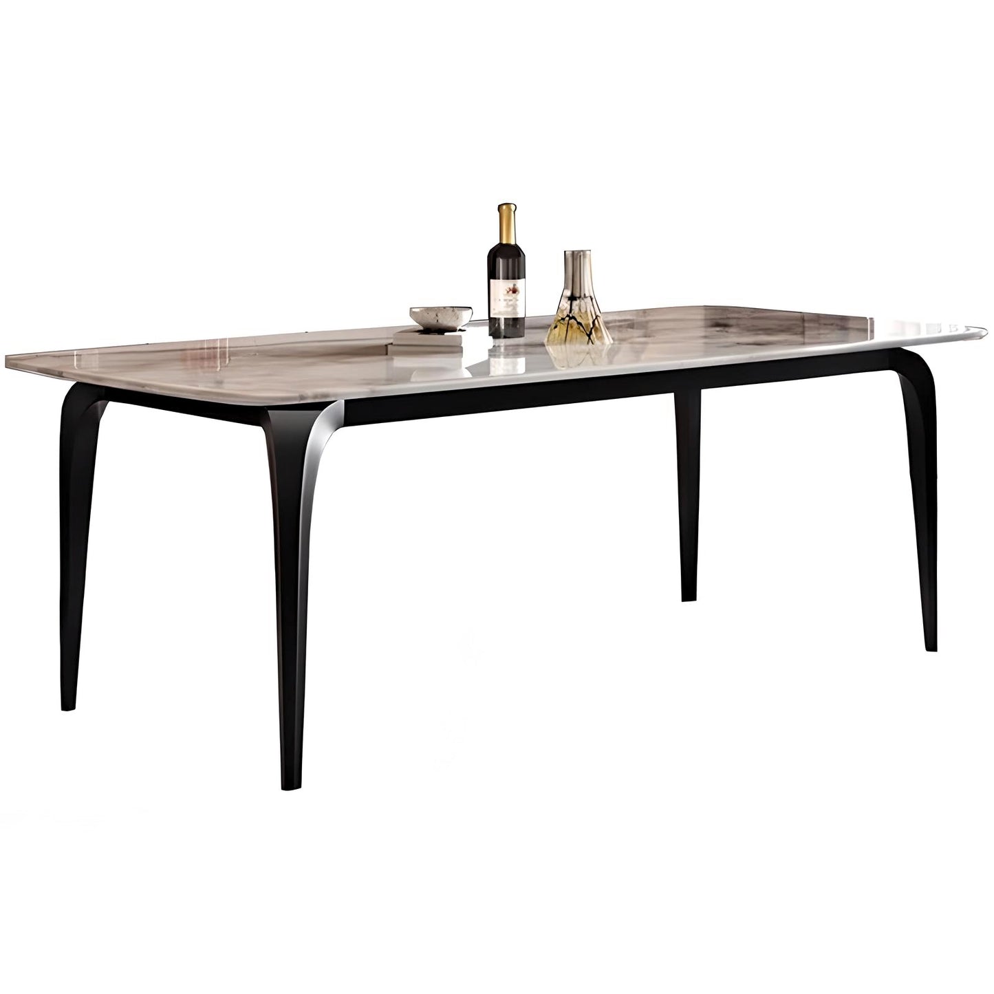 Luxe Marquina Marble Dining Set