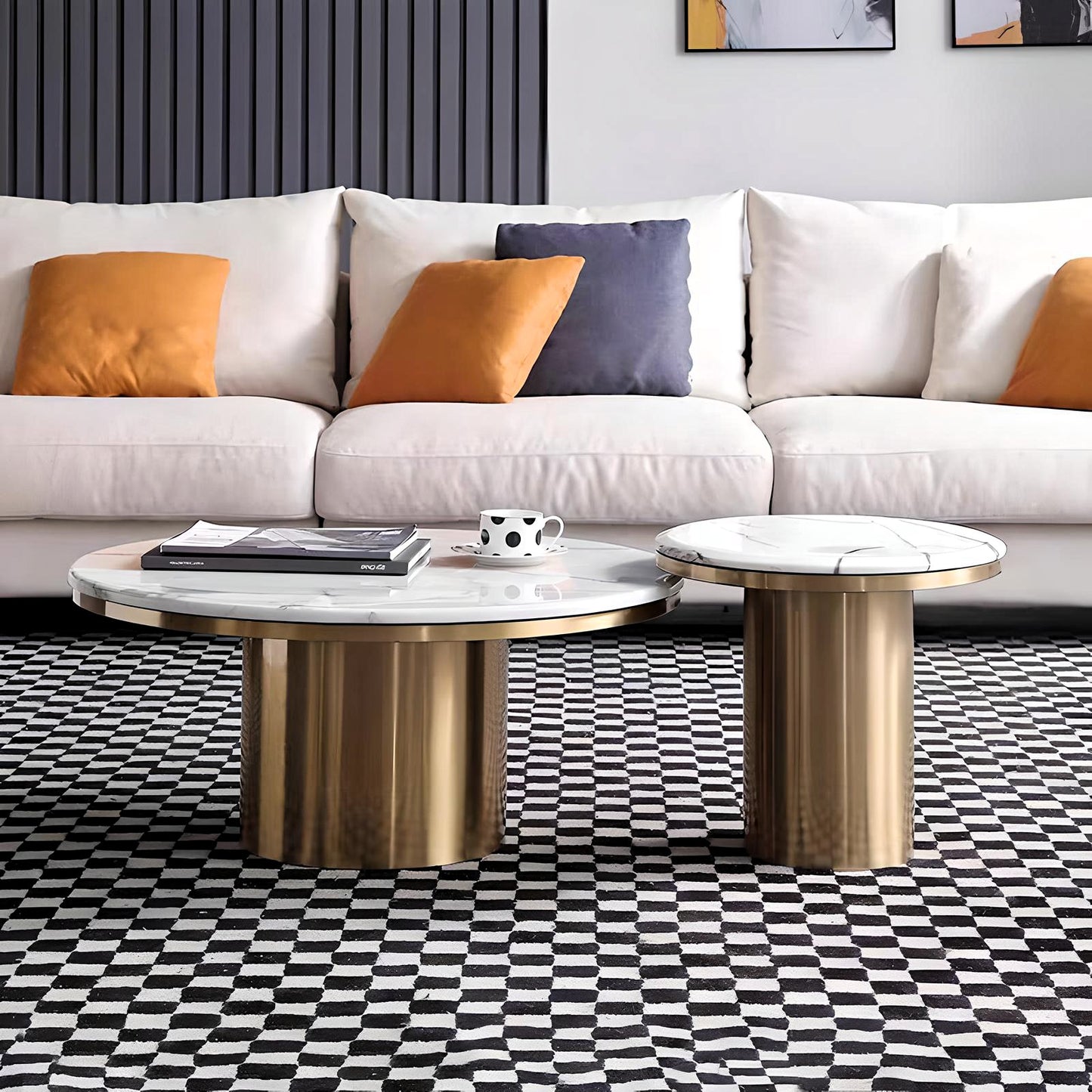 Luxe Marble Fusion Coffee Table Set