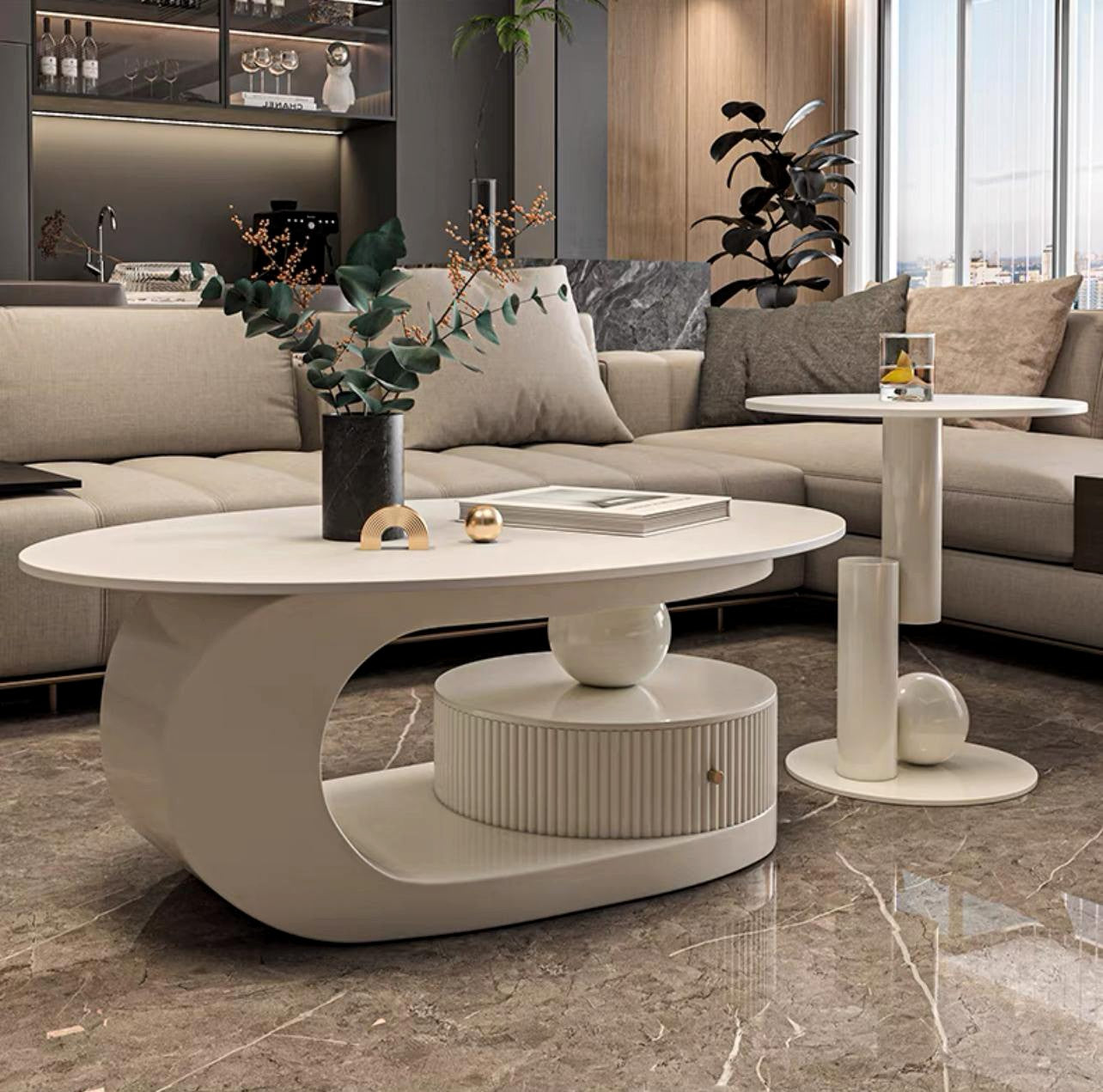 Ellipse Elegance Coffee Table Set