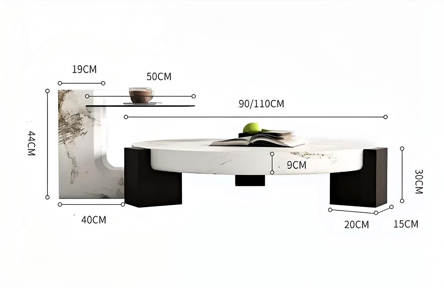 Elysian Duo Marble Coffee Table Set