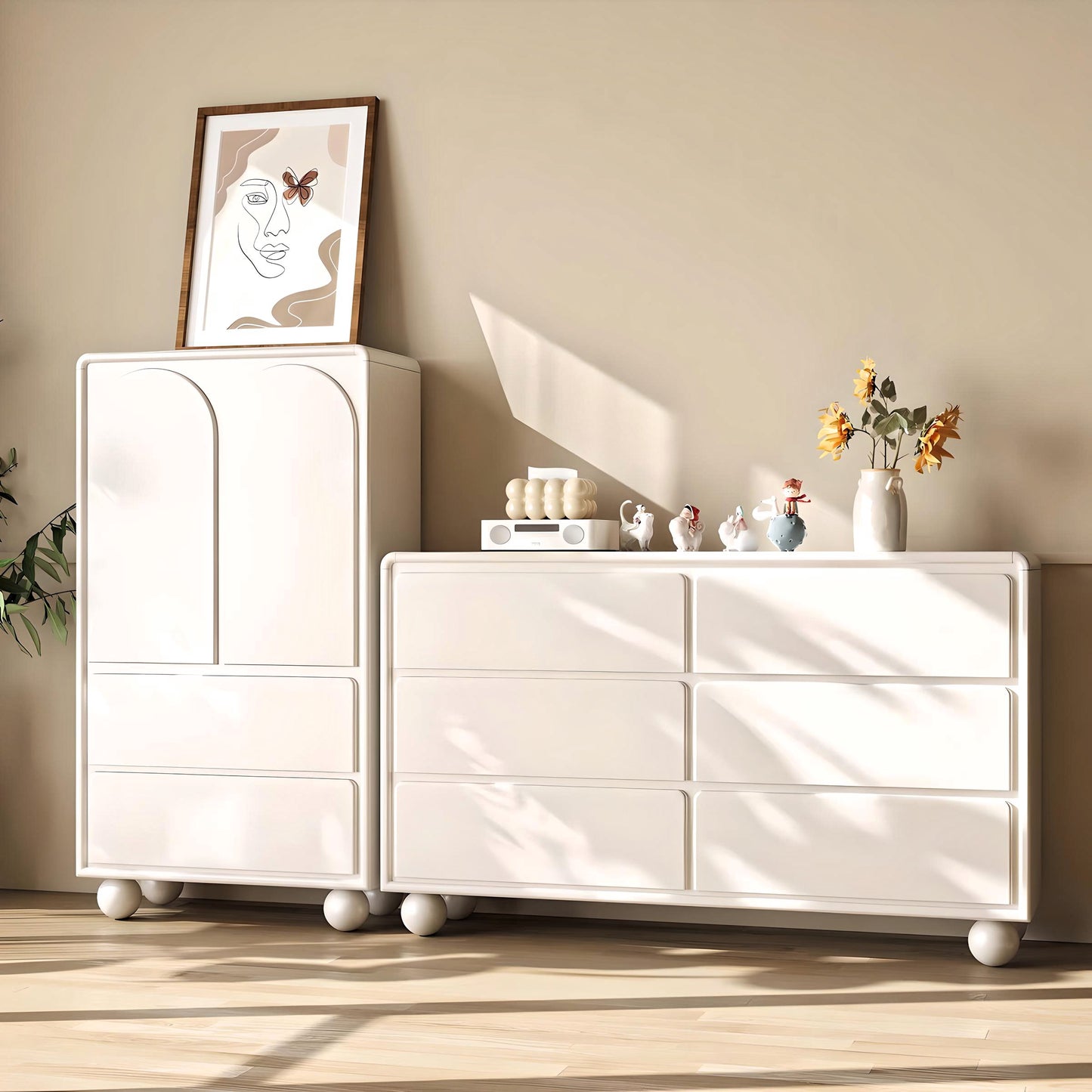 Elegant Minimalist White Drawers