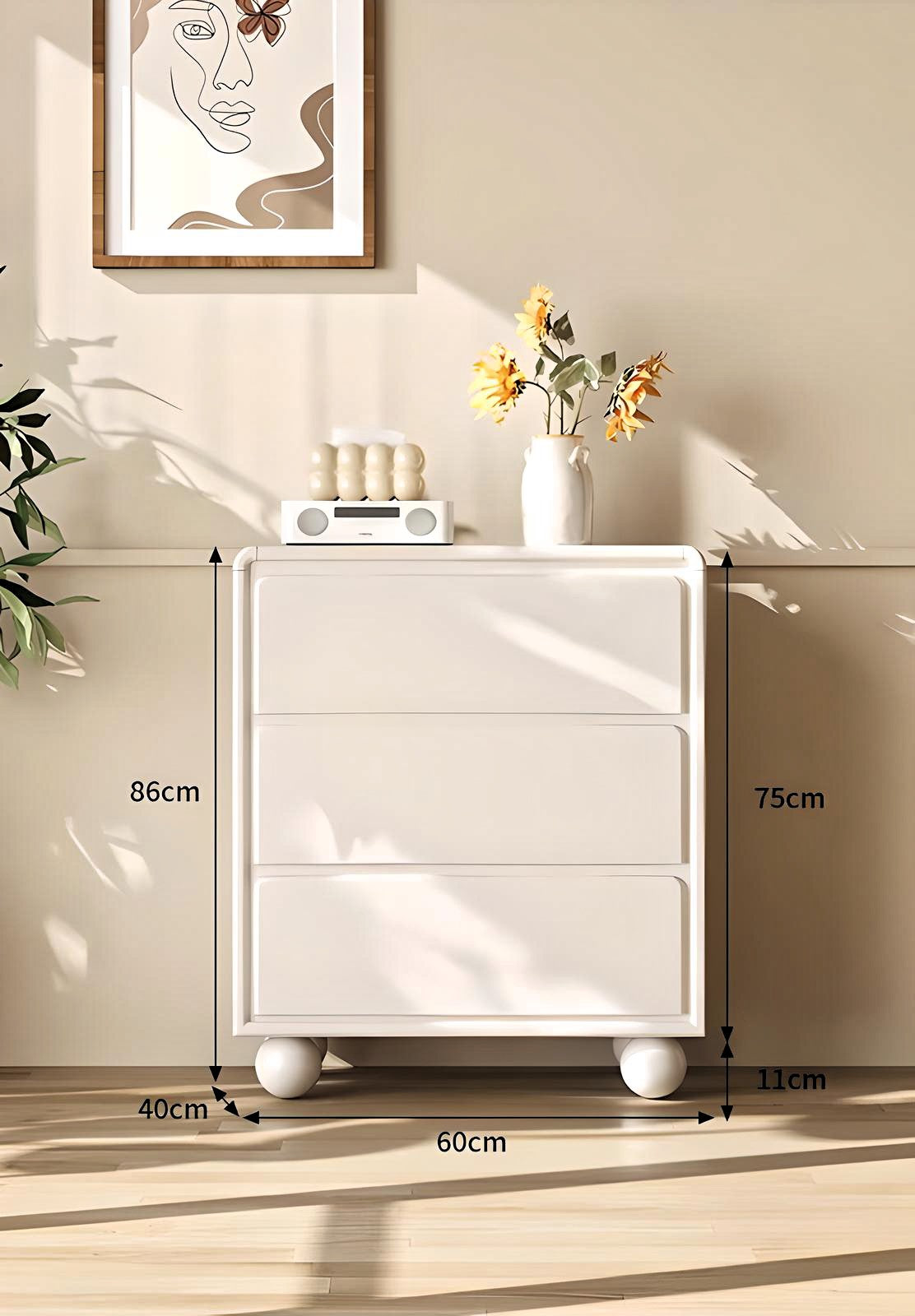 Elegant Minimalist White Drawers