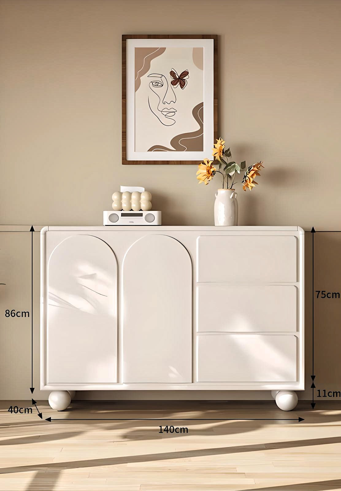 Elegant Minimalist White Drawers