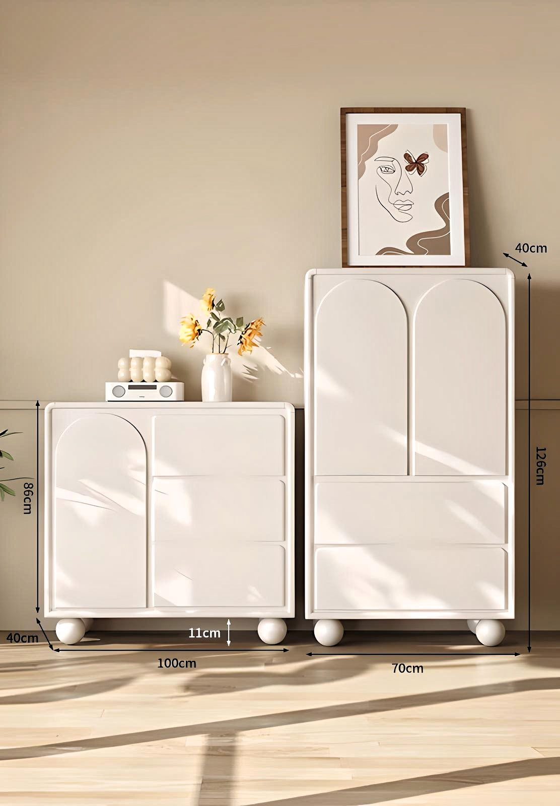 Elegant Minimalist White Drawers