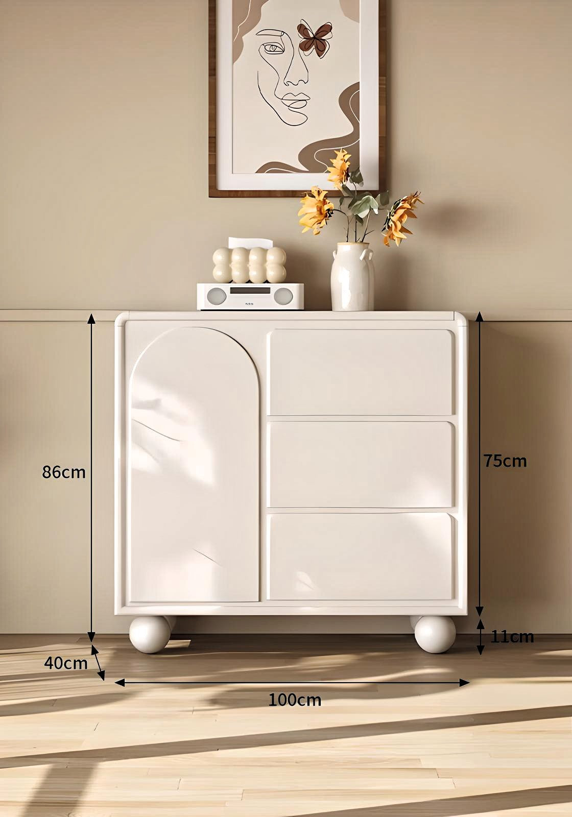 Elegant Minimalist White Drawers