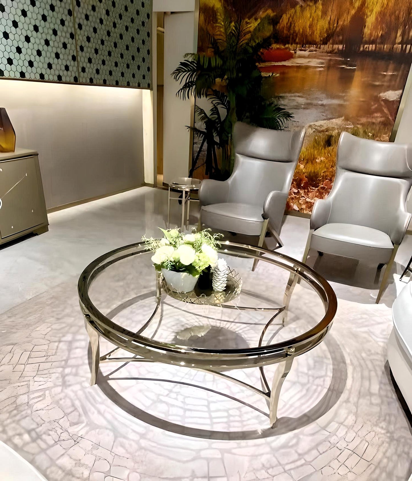 Elegance Round Glass Coffee Table