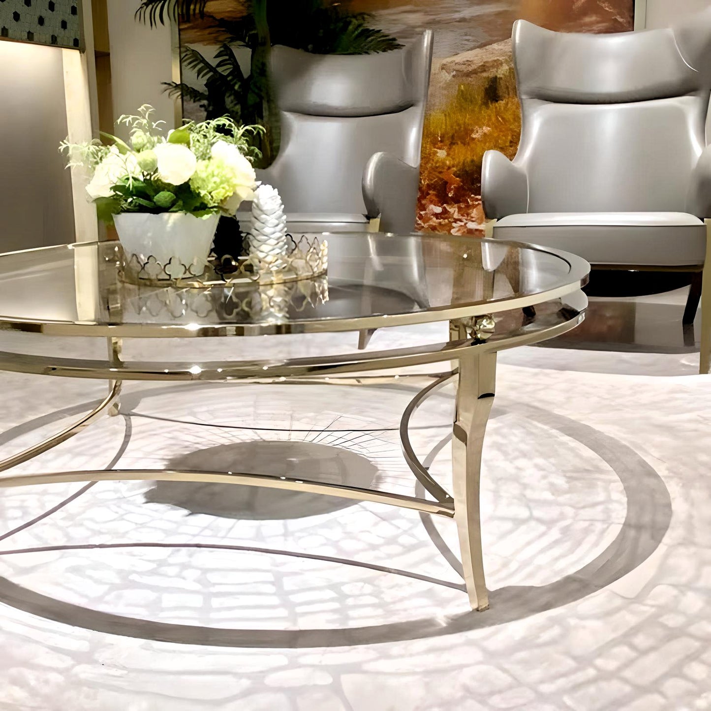 Elegance Round Glass Coffee Table