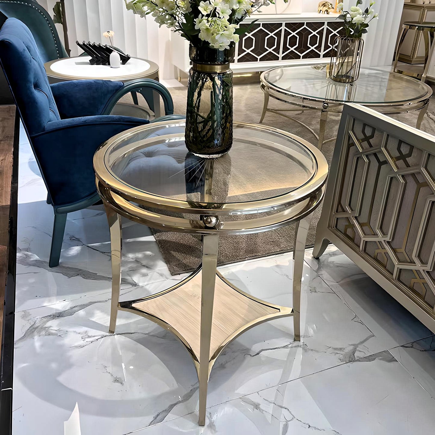 Elegance Round Glass Coffee Table