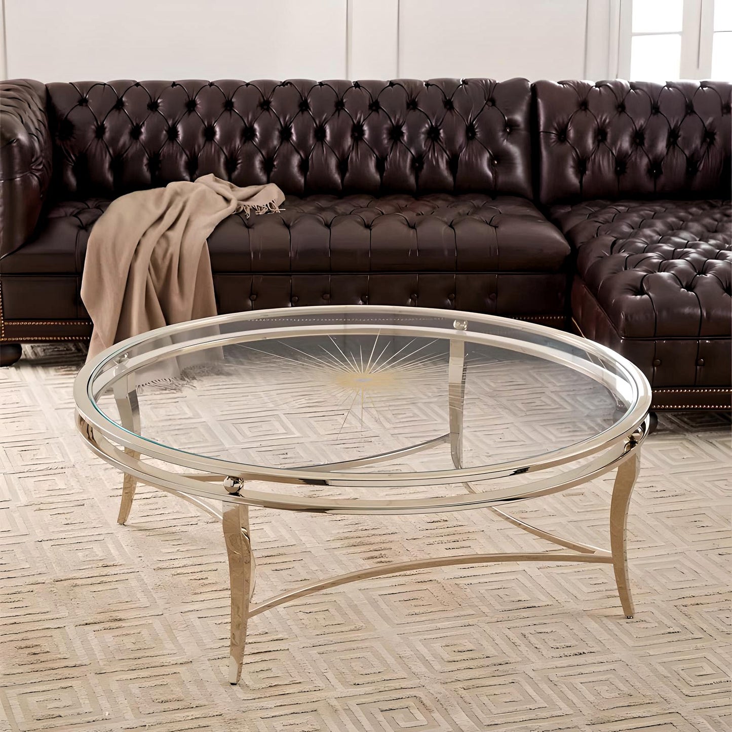 Elegance Round Glass Coffee Table