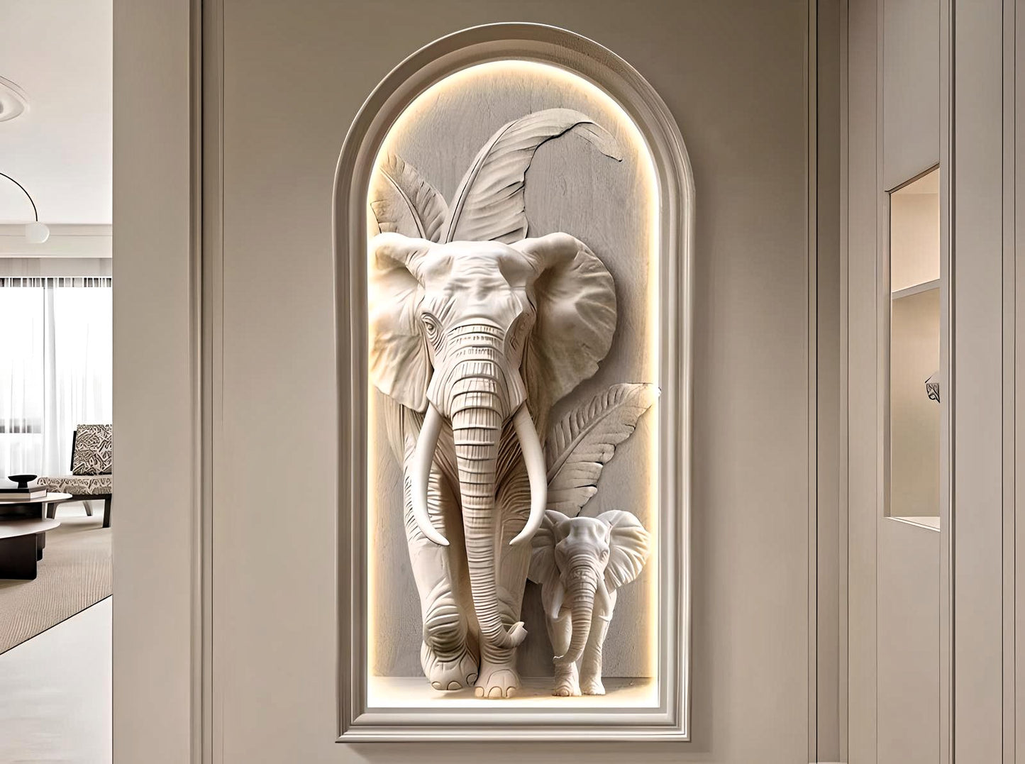 Majestic Elephant Wall Niche