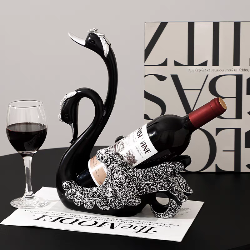 Elegance Noir Swan Wine Holder