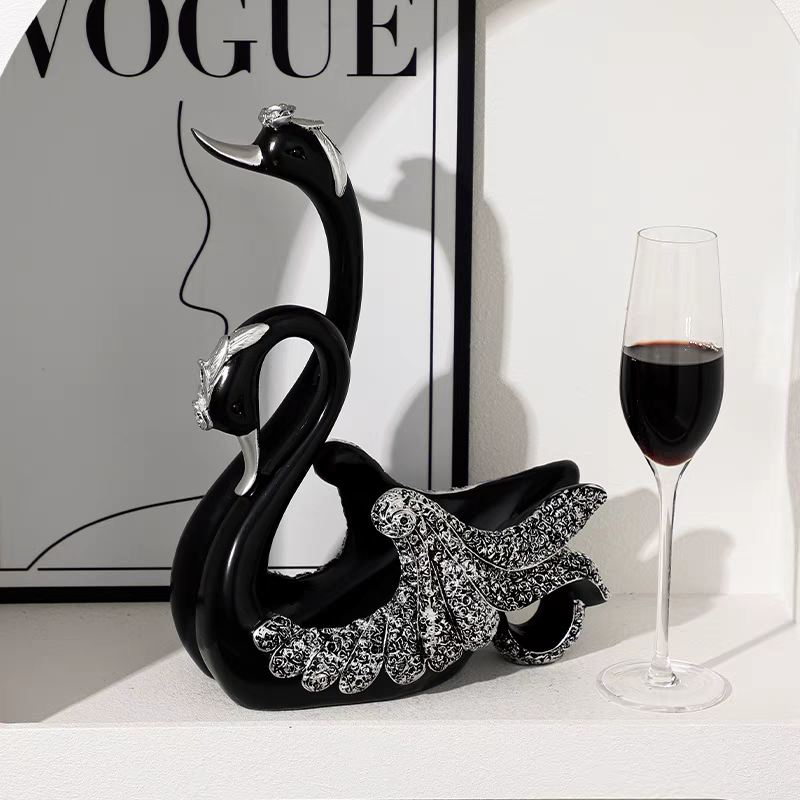 Elegance Noir Swan Wine Holder