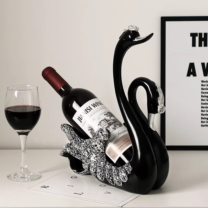 Elegance Noir Swan Wine Holder